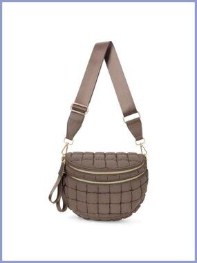 Quilted Nylon Crossbody Bum Bag Adjustable Strap Women's Fanny Pack